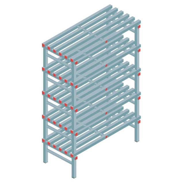 Kunststof stelling REA Euro Classic 1850x1200x600 mm (hxbxd) 5 niveaus