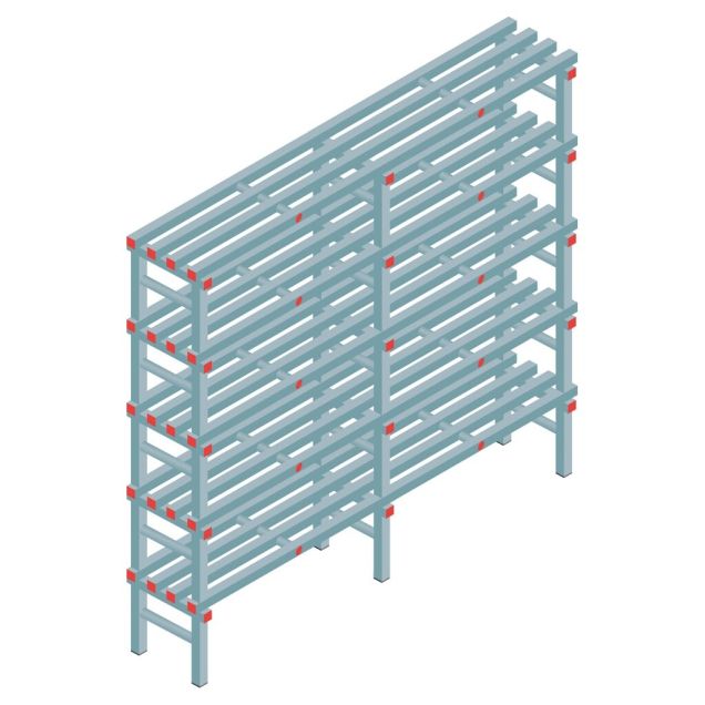 Kunststof stelling REA Euro Classic 1850x2000x400 mm (hxbxd) 5 niveaus