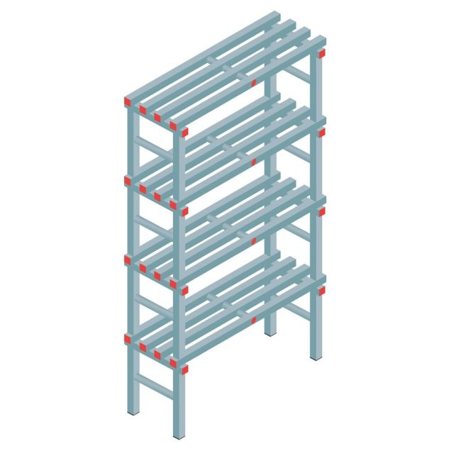 Kunststof stelling REA Euro Classic 1900x1000x400 mm (hxbxd) 4 niveaus