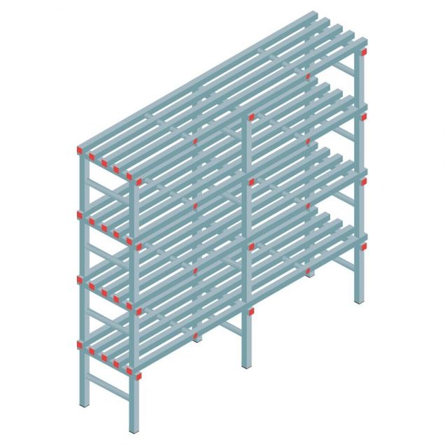 Kunststof stelling REA Euro 1900x2000x500 mm (hxbxd) 4 niveaus