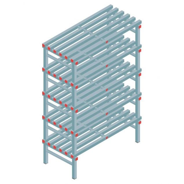Kunststof stelling REA Euro 2050x1200x600 mm (hxbxd) 5 niveaus