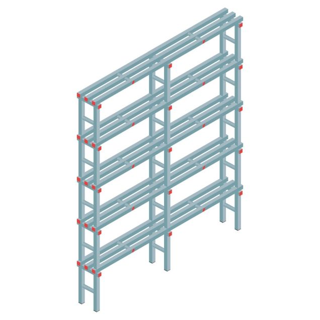 Kunststof stelling REA Euro Classic 2050x1500x300 mm (hxbxd) 5 niveaus