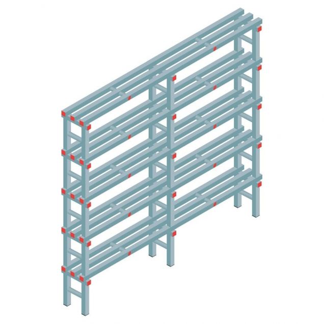 Kunststof stelling REA Euro 2050x2000x300 mm (hxbxd) 5 niveaus