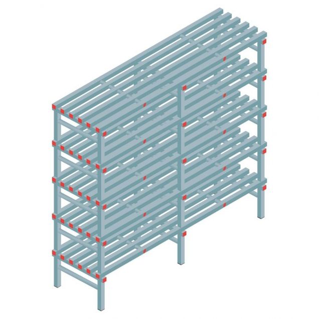 Kunststof stelling REA Euro 2050x2000x600 mm (hxbxd) 5 niveaus