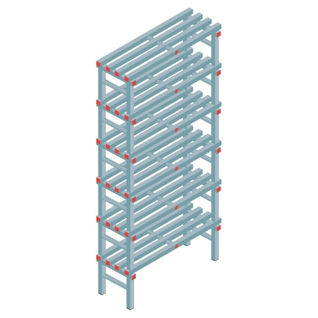 Kunststof stelling REA Euro Classic 2250x1000x400 mm (hxbxd) 6 niveaus