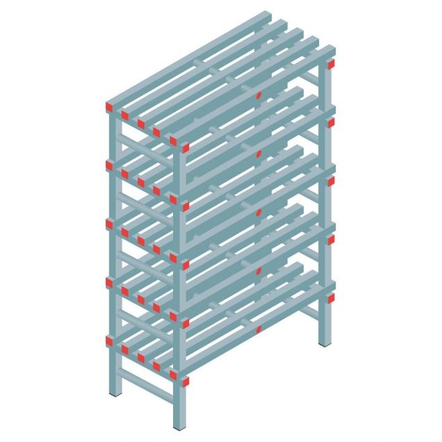 Kunststof stelling REA Euro 2250x1000x500 mm (hxbxd) 5 niveaus