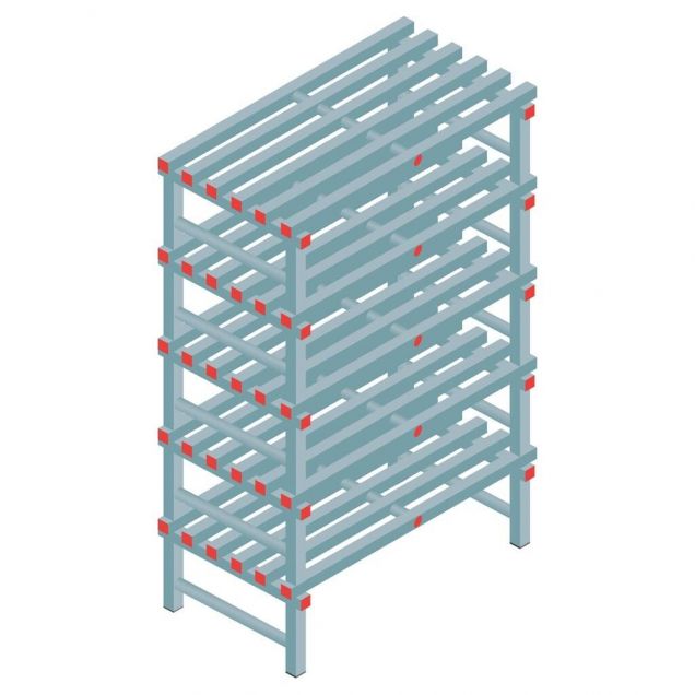 Kunststof stelling REA Euro 2250x1000x600 mm (hxbxd) 5 niveaus