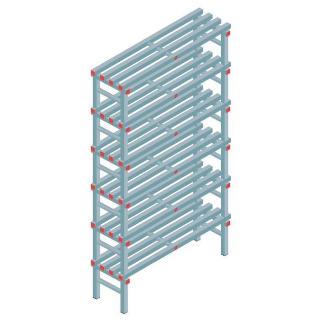 Kunststof stelling REA Euro Classic 2250x1500x400 mm (hxbxd) 6 niveaus