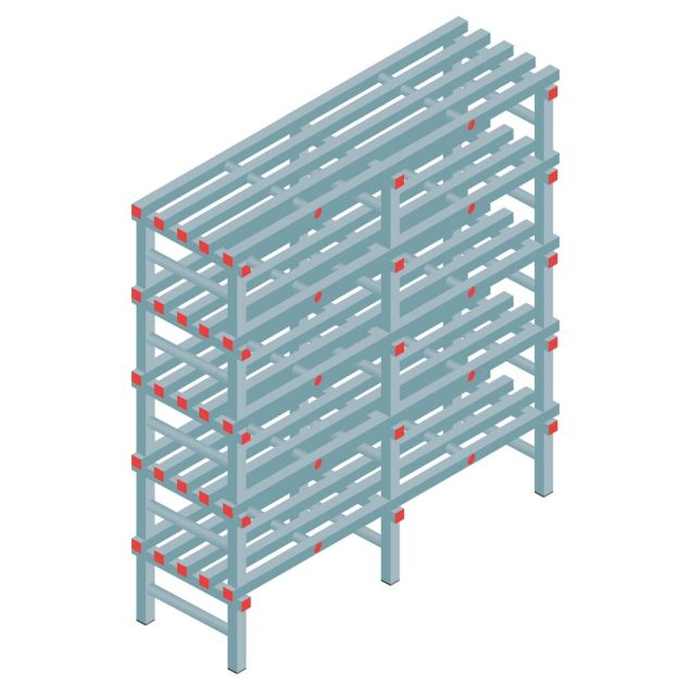 Kunststof stelling REA Euro Classic 2250x1500x500 mm (hxbxd) 5 niveaus