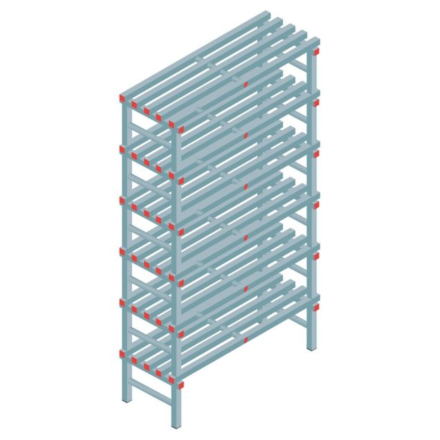 Kunststof stelling REA Euro Classic 2250x1500x500 mm (hxbxd) 6 niveaus