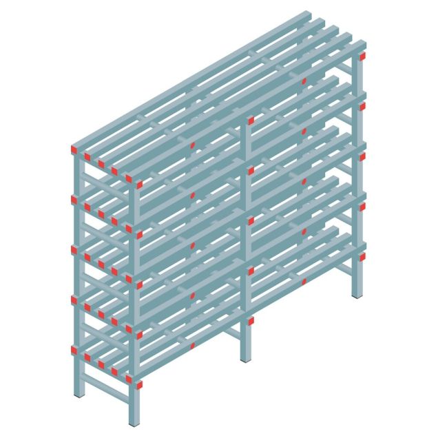 Kunststof stelling REA Euro Classic 2250x1800x500 mm (hxbxd) 5 niveaus