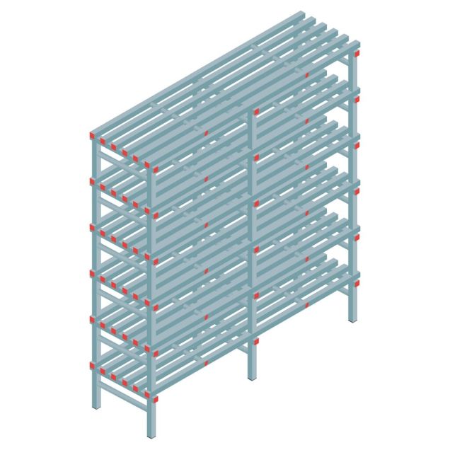 Kunststof stelling REA Euro Classic 2250x1800x600 mm (hxbxd) 6 niveaus