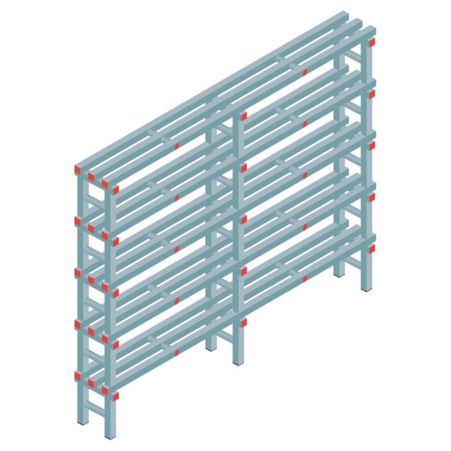 Kunststof stelling REA Euro Classic 2250x2000x300 mm (hxbxd) 5 niveaus