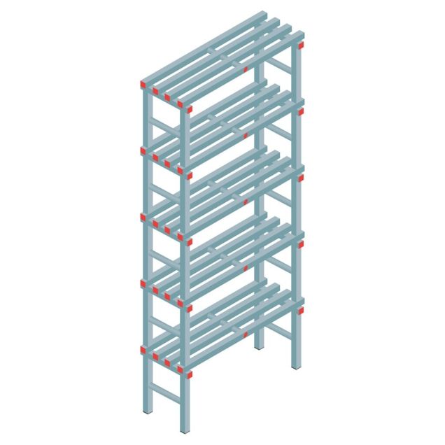Kunststof stelling REA Euro Classic 2450x1500x400 mm (hxbxd) 5 niveaus