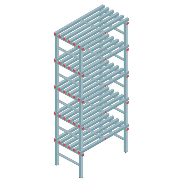 Kunststof stelling REA Euro Classic 2450x1800x600 mm (hxbxd) 5 niveaus
