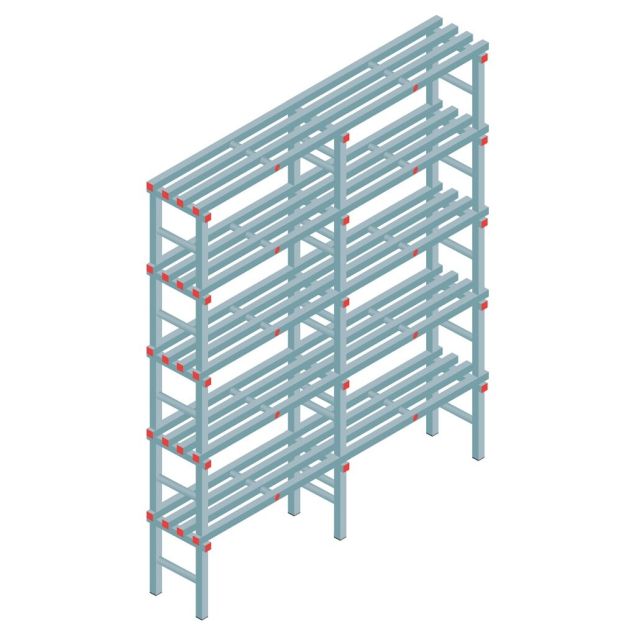 Kunststof stelling REA Euro Classic 2450x2000x400 mm (hxbxd) 5 niveaus