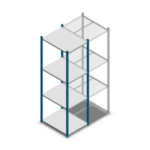 Legbordstelling Medium Duty 2000x550x700mm (hxbxd) 4 niveaus blauw beginsectie