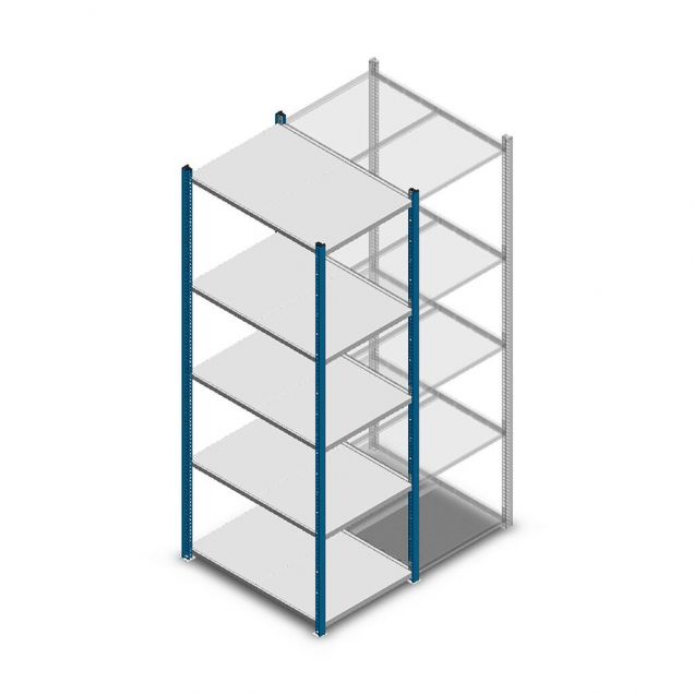 Legbordstelling Medium Duty 2000x550x800mm (hxbxd) 5 niveaus blauw beginsectie