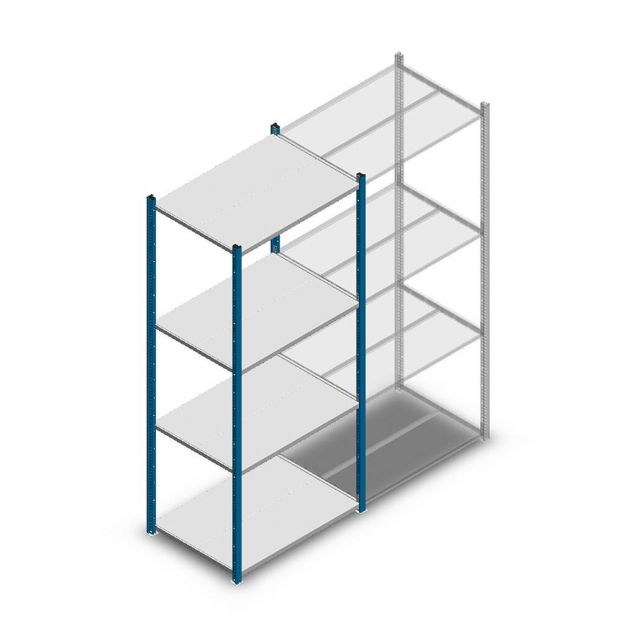 Legbordstelling Medium Duty 2000x850x600mm (hxbxd) 4 niveaus blauw beginsectie