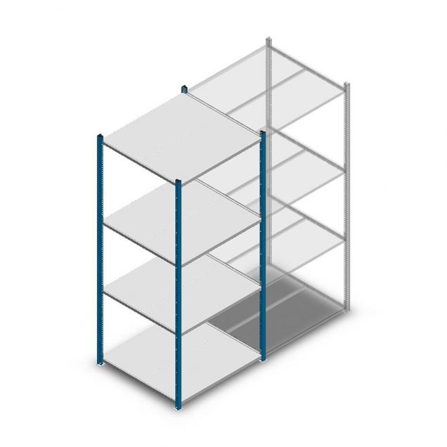 Legbordstelling Medium Duty 2000x850x800mm (hxbxd) 4 niveaus blauw beginsectie