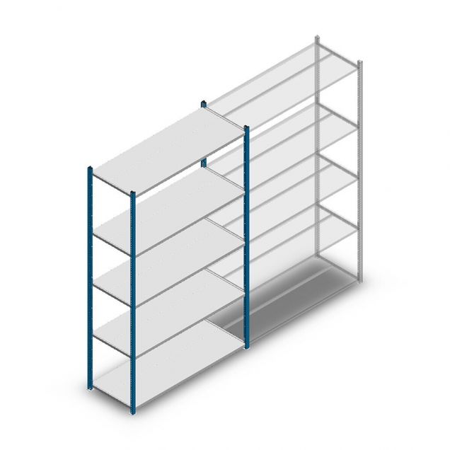 Legbordstelling Medium Duty 2200x1300x500mm (hxbxd) 5 niveaus blauw beginsectie