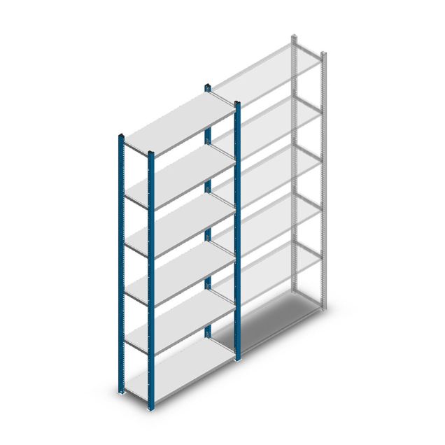 Legbordstelling Medium Duty 2200x850x300mm (hxbxd) 6 niveaus blauw beginsectie
