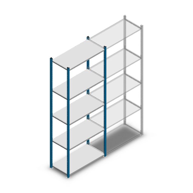 Legbordstelling Medium Duty 2200x850x400mm (hxbxd) 5 niveaus blauw beginsectie