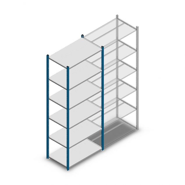 Legbordstelling Medium Duty 2000x850x500mm (hxbxd) 6 niveaus blauw beginsectie