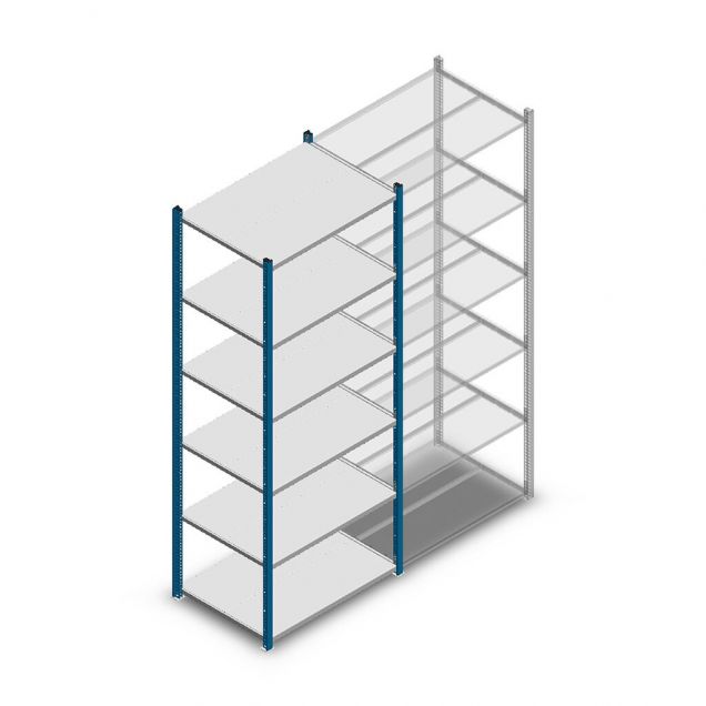 Legbordstelling Medium Duty 2000x850x600mm (hxbxd) 6 niveaus blauw beginsectie