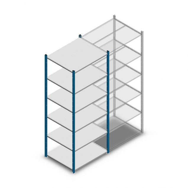 Legbordstelling Medium Duty 2000x850x700mm (hxbxd) 6 niveaus blauw beginsectie