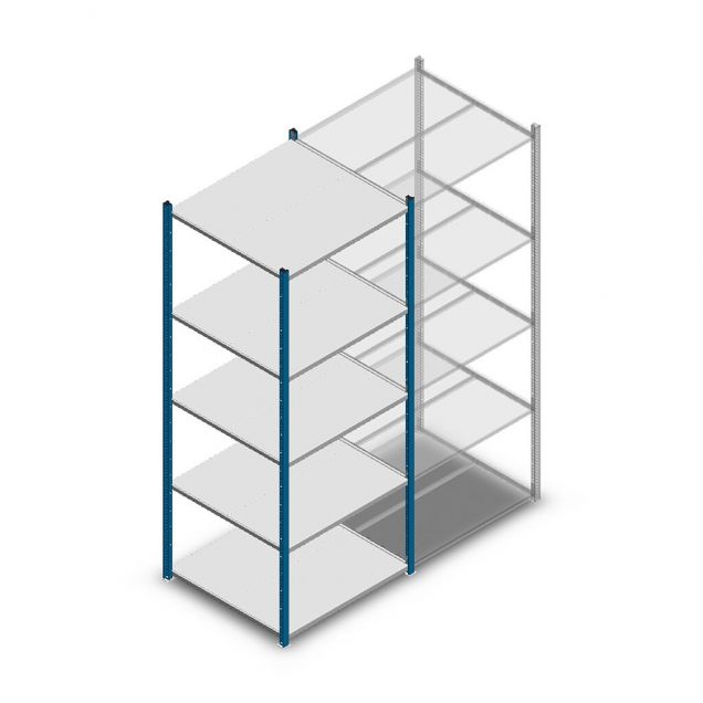 Legbordstelling Medium Duty 2200x850x800mm (hxbxd) 5 niveaus blauw beginsectie