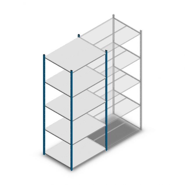 Legbordstelling Medium Duty 2500x1000x800mm (hxbxd) 5 niveaus blauw beginsectie