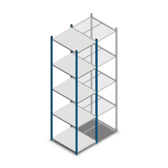 Legbordstelling Medium Duty 2500x550x700mm (hxbxd) 5 niveaus blauw beginsectie