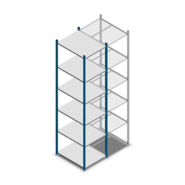 Legbordstelling Medium Duty 2500x550x700mm (hxbxd) 6 niveaus blauw beginsectie