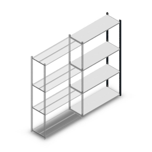 Legbordstelling Medium Duty 2000x1150x400mm (hxbxd) 4 niveaus antraciet aanbouwsectie