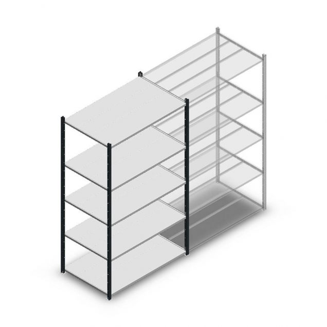 Legbordstelling Medium Duty 2000x1150x700mm (hxbxd) 5 niveaus antraciet beginsectie