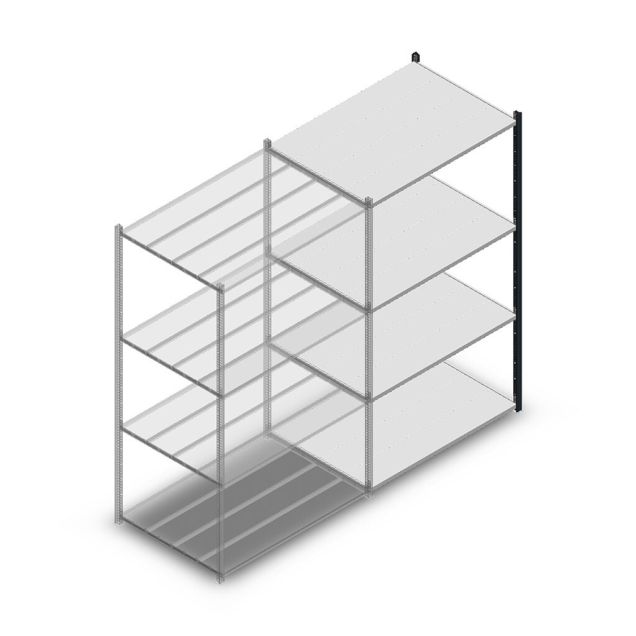 Legbordstelling Medium Duty 2000x1150x800mm (hxbxd) 4 niveaus antraciet aanbouwsectie