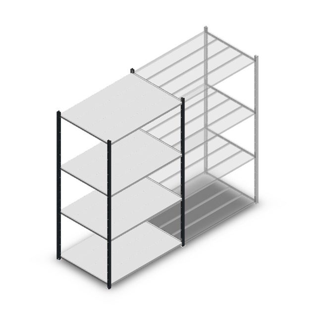 Legbordstelling Medium Duty 2000x1150x800mm (hxbxd) 4 niveaus antraciet beginsectie