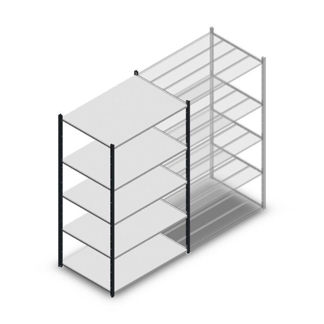 Legbordstelling Medium Duty 2000x1150x800mm (hxbxd) 5 niveaus antraciet beginsectie