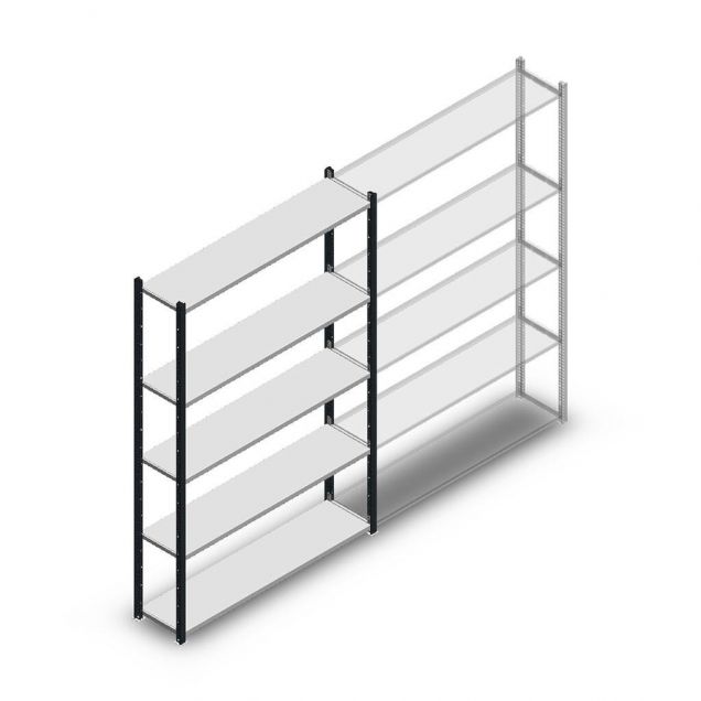 Legbordstelling Medium Duty 2000x1300x300mm (hxbxd) 5 niveaus antraciet beginsectie