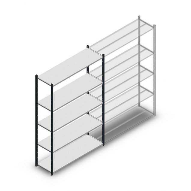 Legbordstelling Medium Duty 2000x1300x400mm (hxbxd) 5 niveaus antraciet beginsectie