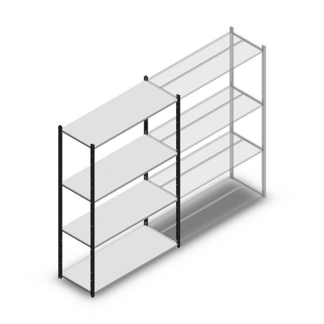 Legbordstelling Medium Duty 2000x1300x500mm (hxbxd) 4 niveaus antraciet beginsectie