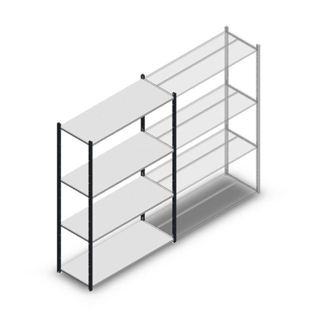 Legbordstelling Medium Duty 2000x1300x500mm (hxbxd) 4 niveaus antraciet beginsectie