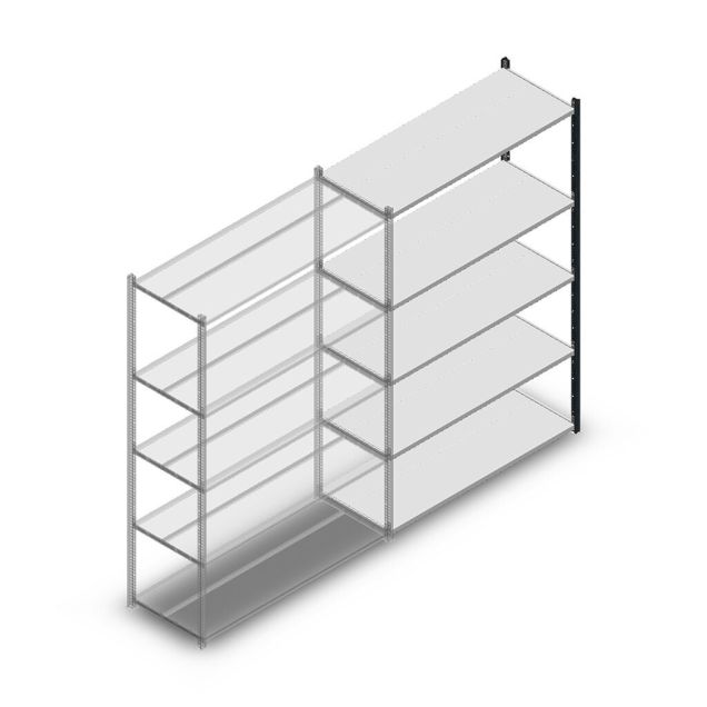 Legbordstelling Medium Duty 2000x1300x500mm (hxbxd) 5 niveaus antraciet aanbouwsectie