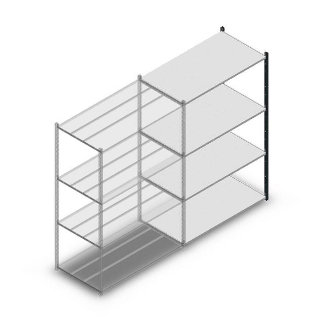 Legbordstelling Medium Duty 2000x1300x700mm (hxbxd) 4 niveaus antraciet aanbouwsectie