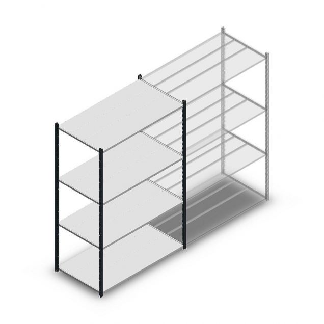 Legbordstelling Medium Duty 2000x1300x700mm (hxbxd) 4 niveaus antraciet beginsectie