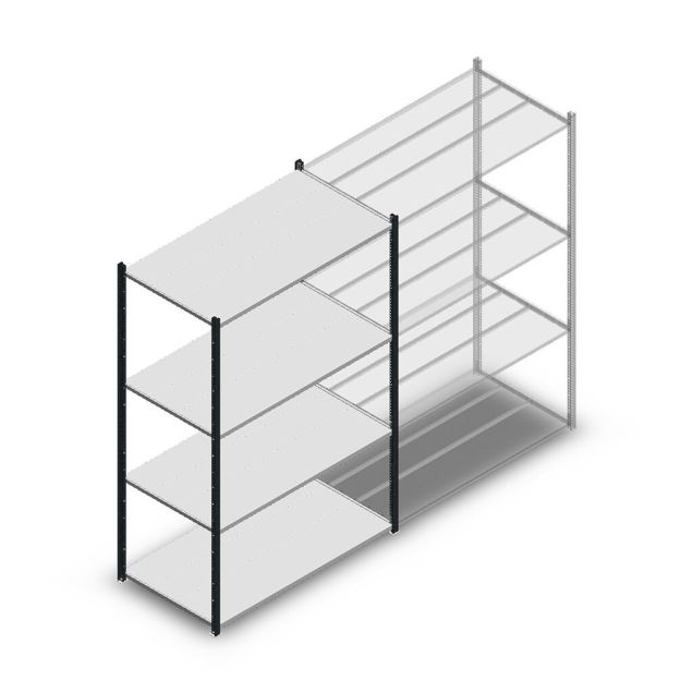Legbordstelling Medium Duty 2000x1300x700mm (hxbxd) 4 niveaus antraciet beginsectie