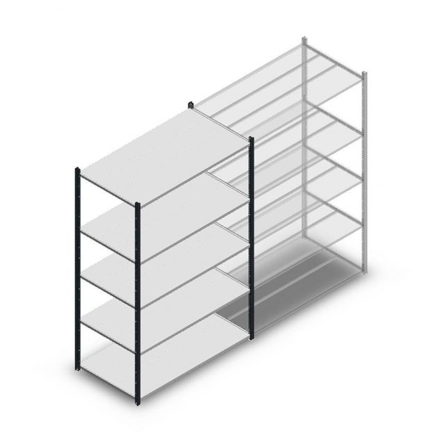 Legbordstelling Medium Duty 2000x1300x700mm (hxbxd) 5 niveaus antraciet beginsectie