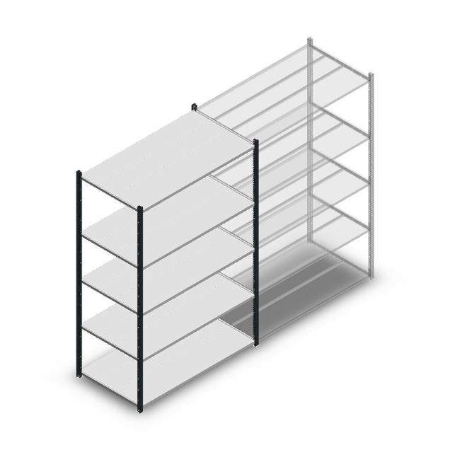 Legbordstelling Medium Duty 2000x1300x700mm (hxbxd) 5 niveaus antraciet beginsectie