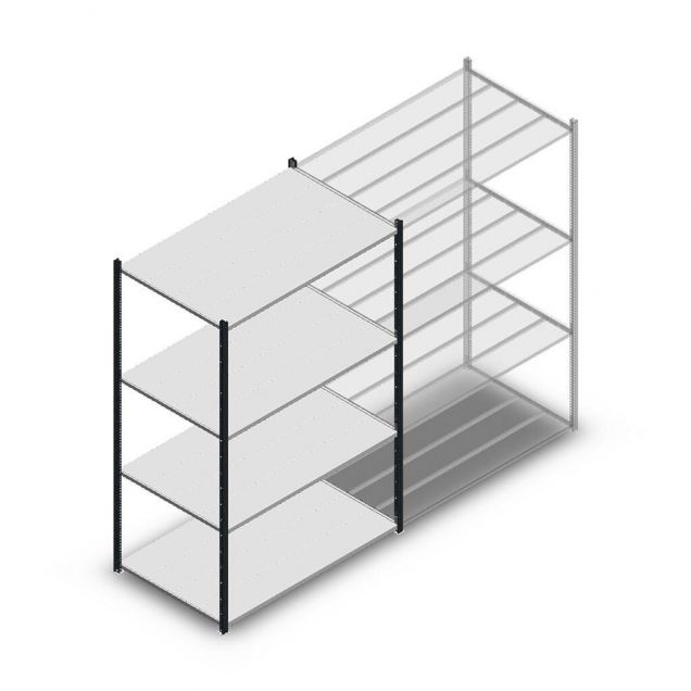Legbordstelling Medium Duty 2000x1300x800mm (hxbxd) 4 niveaus antraciet beginsectie